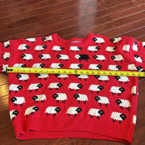 Cupcake clothing THE sheep sweater red/black/white size large - Picture 11 of 12
